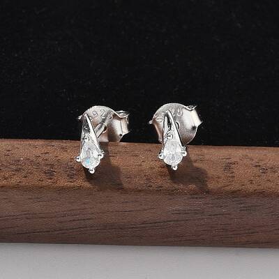 925 Sterling Silver Clear Cubic Zirconia Stud Earrings