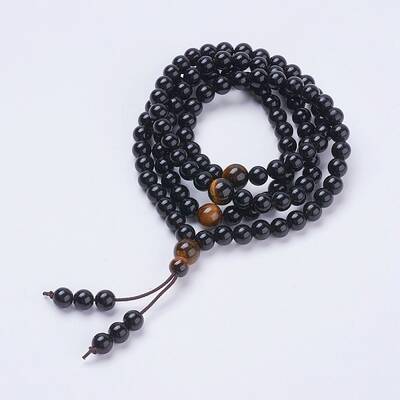 Natural Obsidian & Tiger Eye Wrap Bracelets