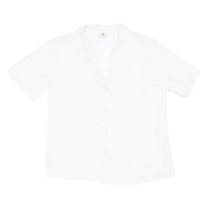 Womens Blouse White V-Neck M