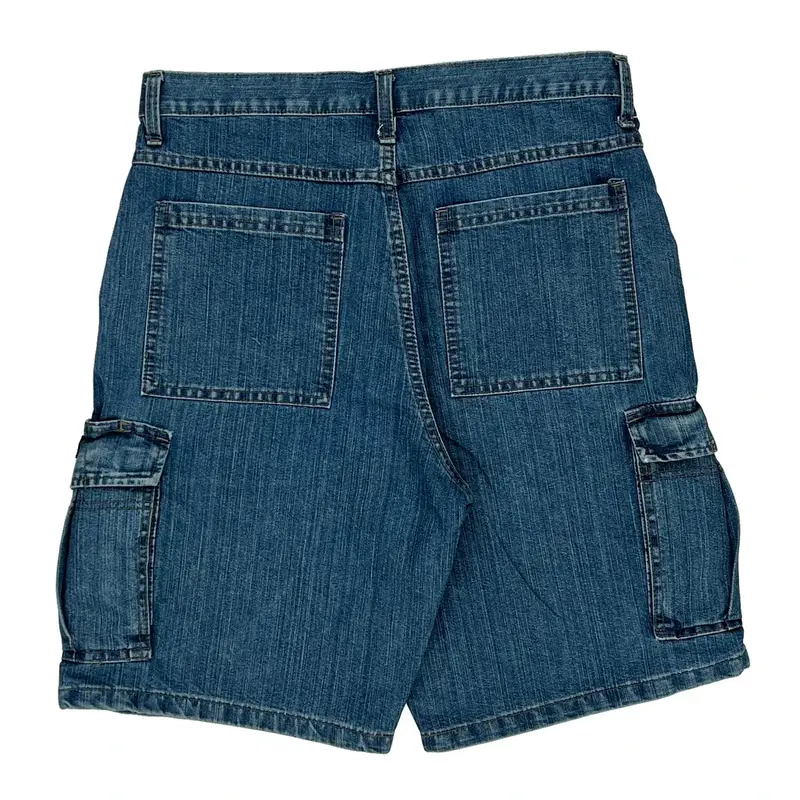 Wrangler Cargo Denim Shorts - 32W 11L Blue Cotton Blend