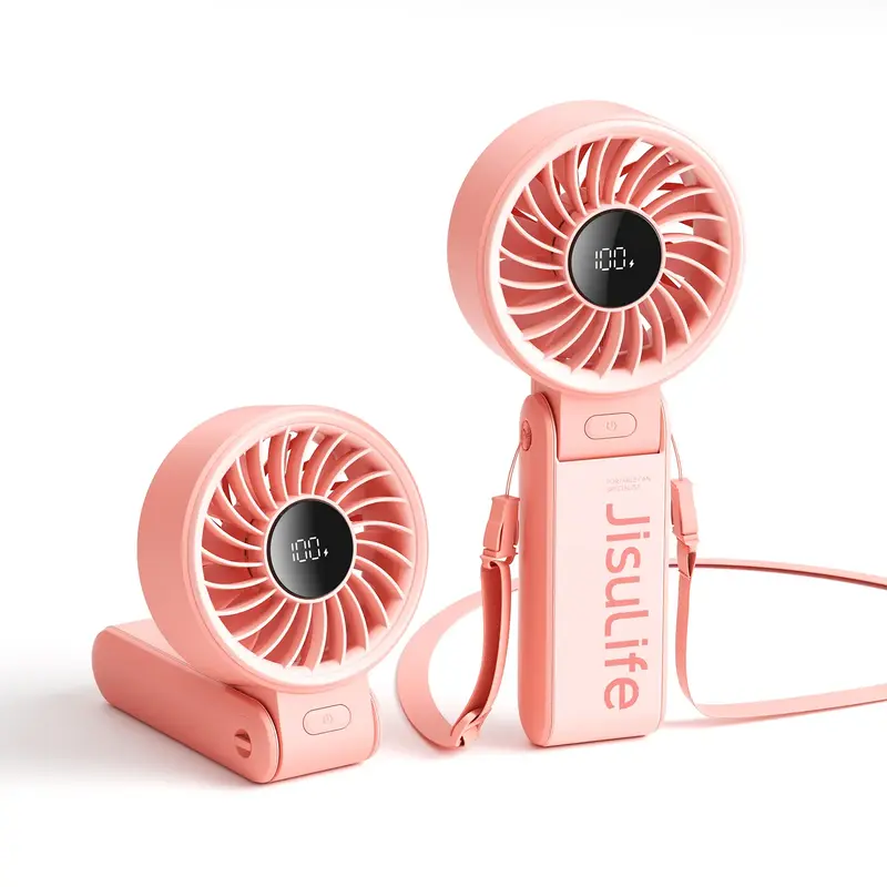 JISULIFE Portable Mini Fan 3600mAh 150° Folded USB Fans With 5 Gears Strong Wind 3-IN-1 Hand/Desk/Neck Fan,Summer Essentials...