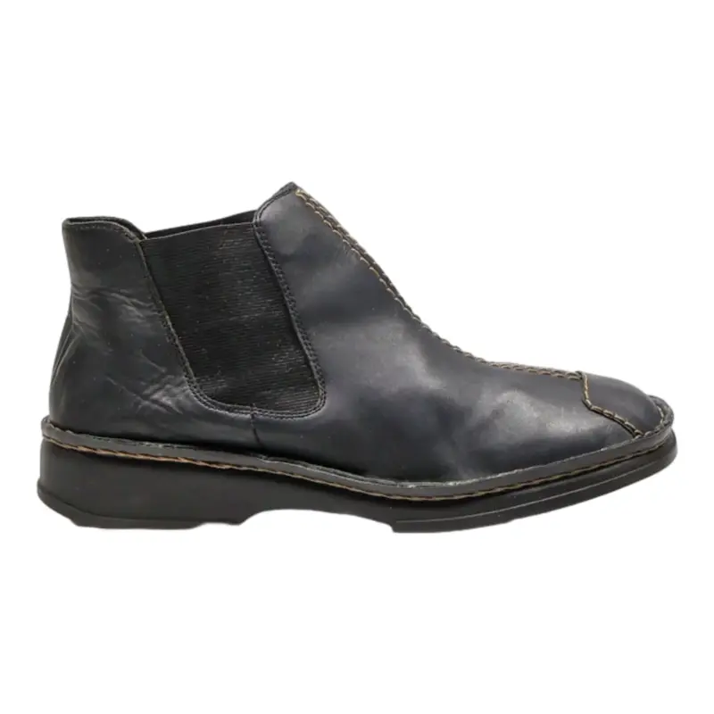 RIEKER Chelsea Boots Black Leather Womens UK 6