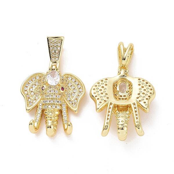 Brass Micro Pave Cubic Zirconia Pendants