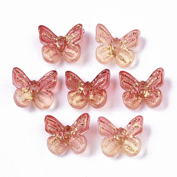 Two Tone Transparent Spray Painted Glass Charms