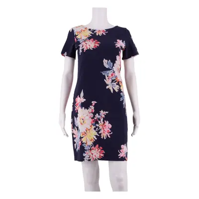 JOULES Womens Day Dress Blue Floral Short Sleeve Knee Length UK 8