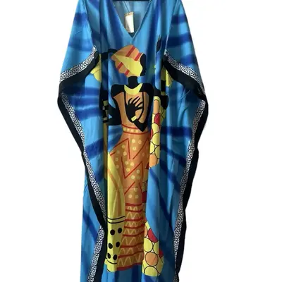 Plus Size Kaftan Dresse Casual Dress for Women with Spring, Summer, Beach Vacation & Home Wear Design