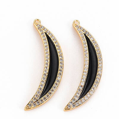Brass Micro Pave Clear Cubic Zirconia Pendants
