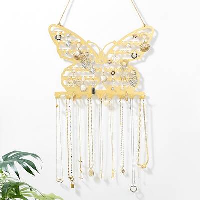 Butterfly Iron Wall Mounted Jewelry Display Rack