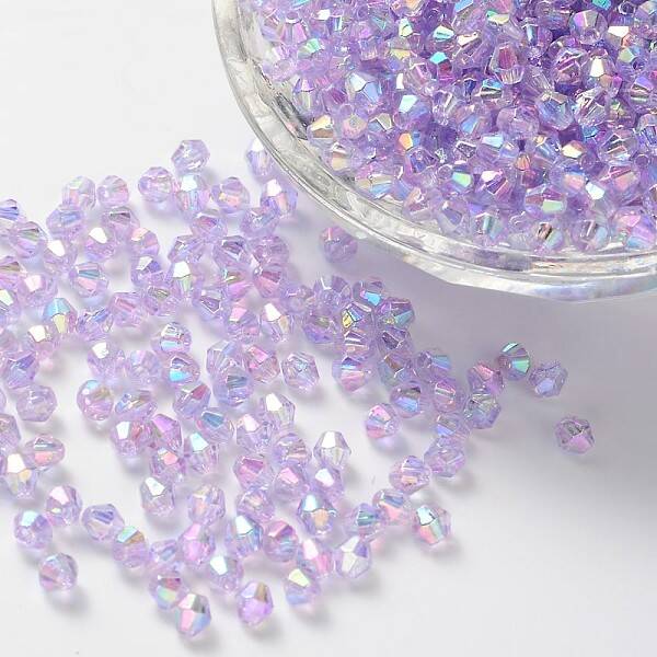 Bicone AB Color Plated Eco-Friendly Transparent Acrylic Beads