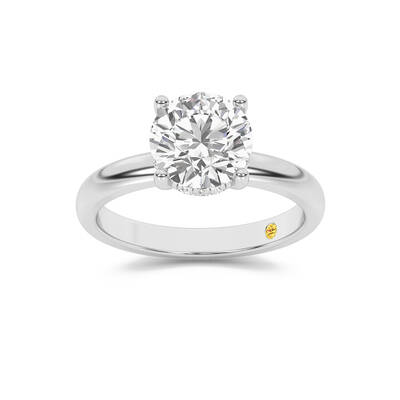 Firefly Hidden Halo Round Lab Grown Diamond Engagement Ring | 18K White Gold 1 1/10 CT. TW.