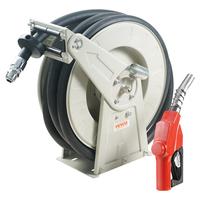 VEVOR Fuel Hose Reel, Extra Long Retractable Diesel Hose Reel, Heavy-Duty Carbon Steel Construction with Automatic Fuel Nozzl...