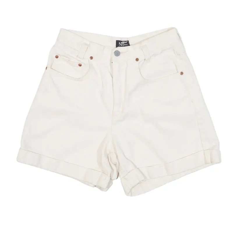 NY JEANS Denim Shorts Cream Relaxed Womens XXS W26