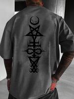 Men's Star Print Short Sleeve Tee, Regular Fit Casual Fashion T-shirt for Summer, Men's Top for Daily Wear, Casual Street Sty...