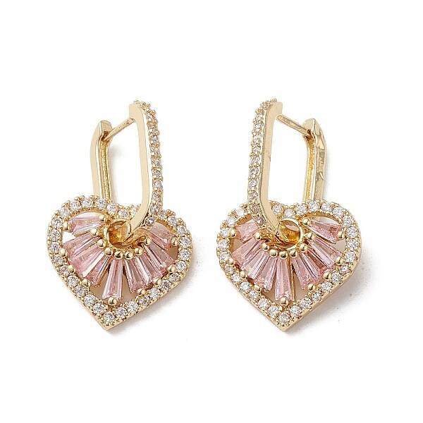 Heart Cubic Zirconia Hoop Earrings