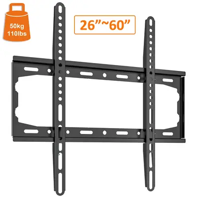 Ultra Slim TV Wall Mount, TV Wall Mount for 26-60 Inch TVs, Max Load 50kg/110Lbs, Fixed TV Wall Bracket for Home, Office