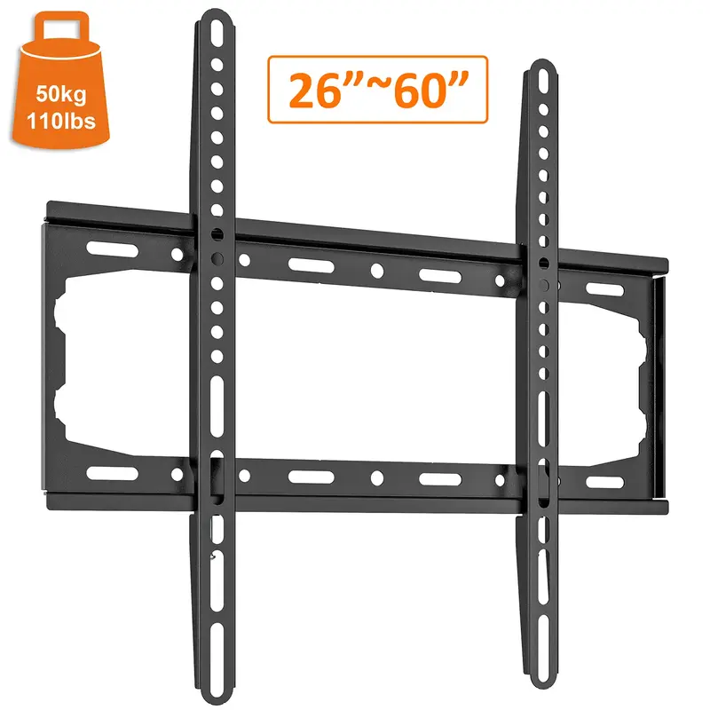 Ultra Slim TV Wall Mount, TV Wall Mount for 26-60 Inch TVs, Max Load 50kg/110Lbs, Fixed TV Wall Bracket for Home, Office
