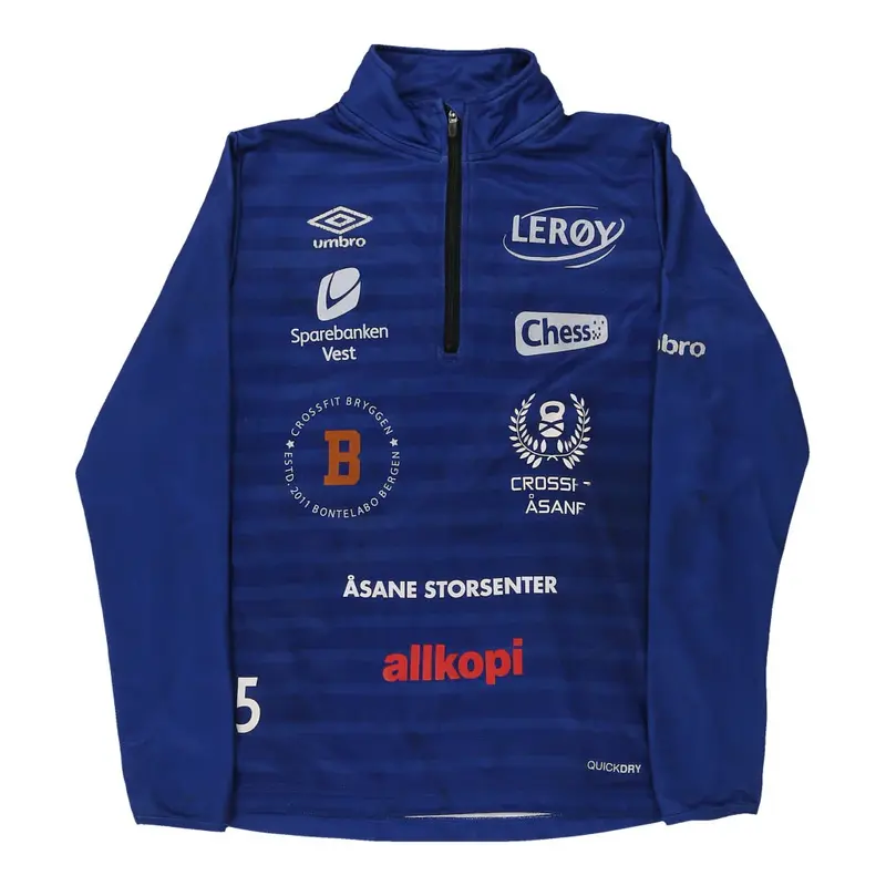 Age 15-16 Umbro 1/4 Zip - XL Blue Polyester