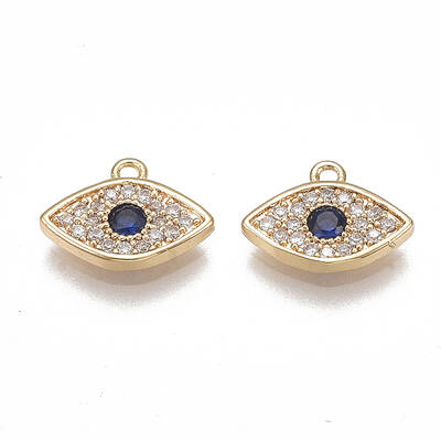 Brass Micro Pave Cubic Zirconia Charms