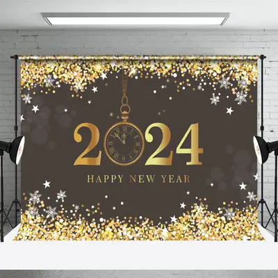 Aperturee Fallen Snowflake Xmas Bokeh New Year 2024 Backdrop