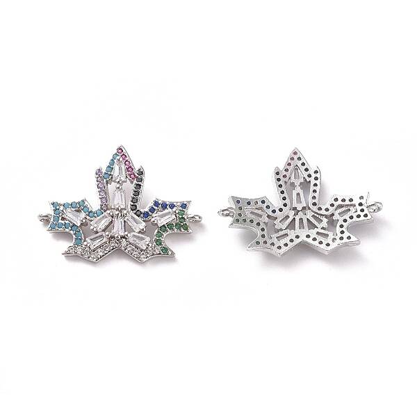 Autumn Theme Brass Micro Pave Cubic Zirconia Links connectors