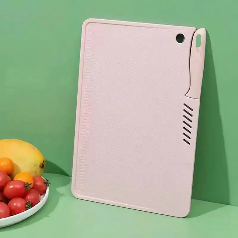 Rectangular Shaped 2-In-1 Fruit & Vegetable Cutting Board Set With Knife, 1 Count Multi-purpose Cutting Board For Home Kitche...