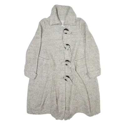 Womens Trench Jacket Grey Wool M
