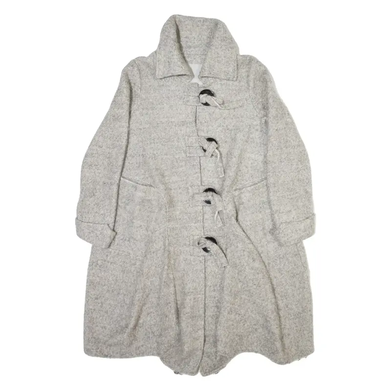 Womens Trench Jacket Grey Wool M