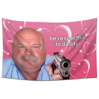 Respectful to Daddy 3x5Ft Flag Funny Durable Tapestry for Man Cave Wall Hanging Dorm Room Decoration Gym Parties Bedroom Bann...