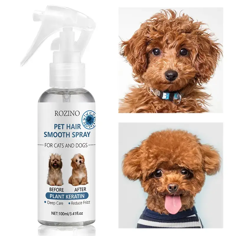 ROZINO Pet Hair Smooth Spray - Organic Solution for Effortless Pet Grooming