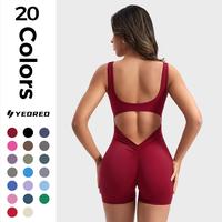YEOREO One Piece  Jumpsuits for Women Backless Tummy Control Sleeveless Jumpsuits Lizvette V Back Scrunch Yoga Romper Gym Out...