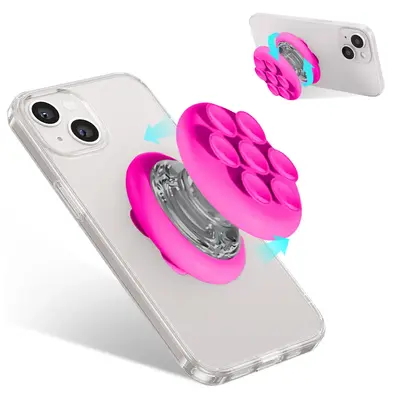 Mixed Color Smartphone Suction Cup Phone Mount, Silicone Cup Phone Holder for iPhone & Android Removable Hands-Free Mirror Sh...
