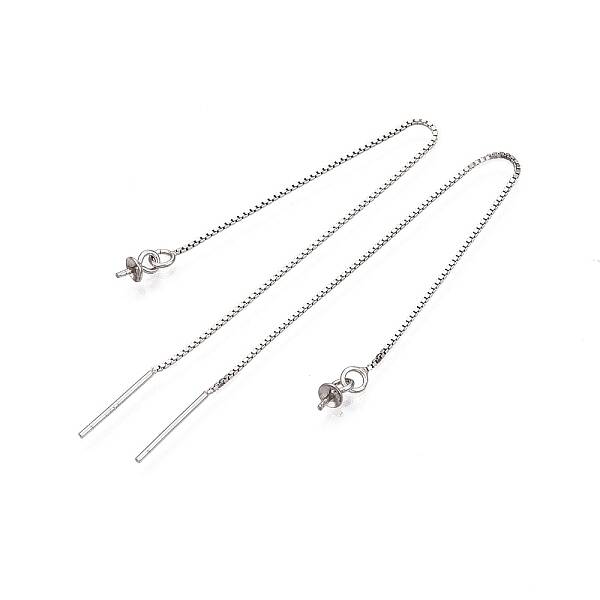 Anti-Tarnish Rhodium Plated 925 Sterling Silver Stud Earring Findings
