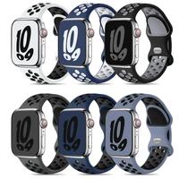 Sport Strap for Apple Watch Band，Air-hole Silicone Bracelet iWatch Series Wearable White Black Electronics Accessories，sp...