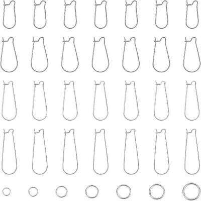 316 Stainless Steel Hoop Earrings Findings & 304 Stainless Steel Open Jump Rings Findings Kits