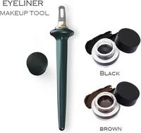 Eyeliner Applicator Kit, Silicone Eyeliner Tool withEyeliner Cream,Reusable Silicone Waterproof Eyeliner Kit，Newbie Cosmeti...