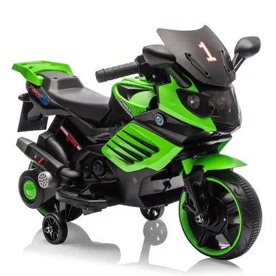 Garvee Kids 6V Ride On Motorcycle With Training Wheels, Battery Powered Toddler Motorcycle For Boys And Girls, Green, 30.31...