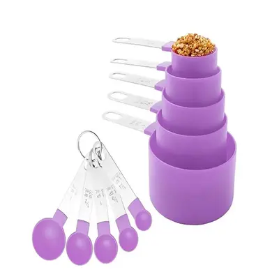 Valentine's Day Measuring Cup & Spoon Set with Stainless Steel Handle, 10pcs Kitchen Measuring Tool for Dry & Liquid Ingredie...