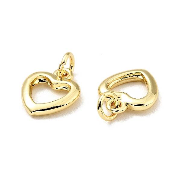 Brass Heart Charms