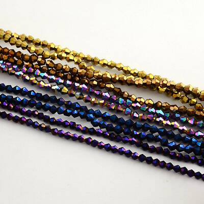 Electroplate Glass Bead Strands