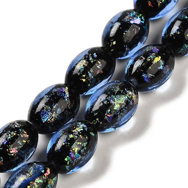 Handmade Dichroic Foil Glass Beads Strands
