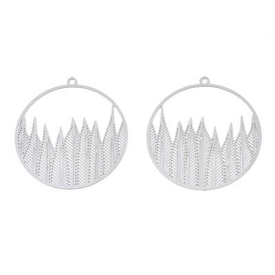 Non-Tarnish 201 Stainless Steel Filigree Pendants