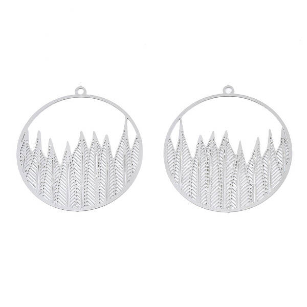 Non-Tarnish 201 Stainless Steel Filigree Pendants