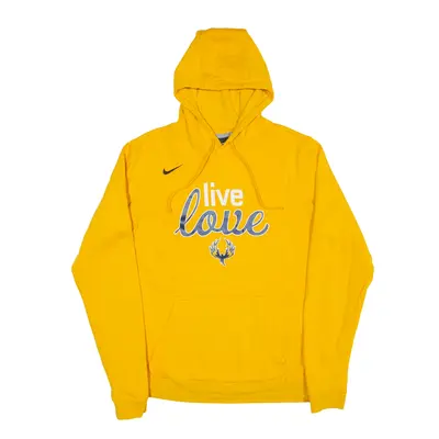 NIKE Live Love Hoodie Yellow Pullover Mens S