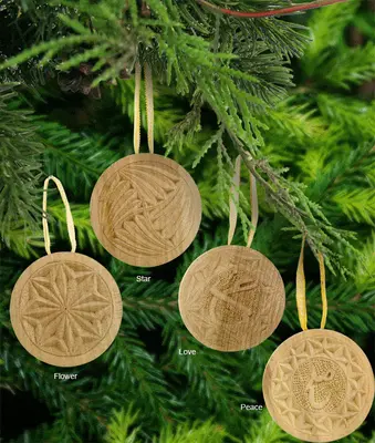 Afghan Hand-Carved Hardwood Ornaments - Love