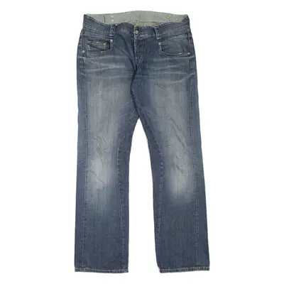 G-STAR Mens Jeans Blue Regular Straight Stone Wash W38 L35