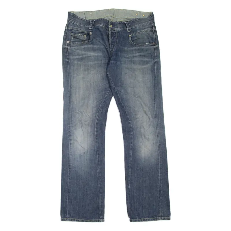 G-STAR Mens Jeans Blue Regular Straight Stone Wash W38 L35