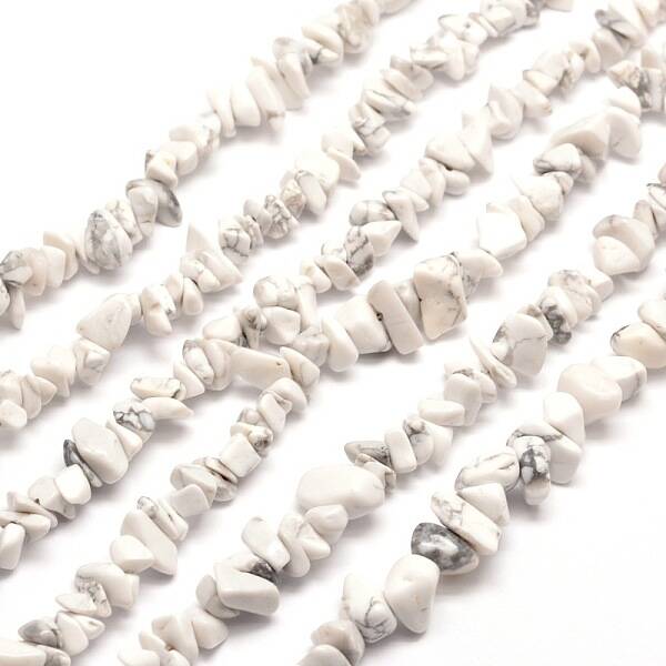Synthetic White Howlite Chip Bead Strands
