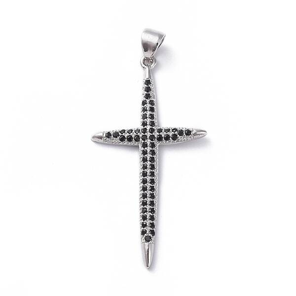 Brass Micro Pave Cubic Zirconia Pendants