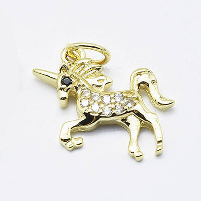 Brass Micro Pave Cubic Zirconia Pendants