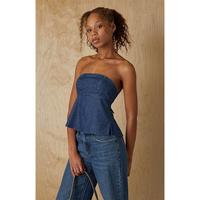 Your Favorite Women's Strapless Denim Tie Back Tube Top